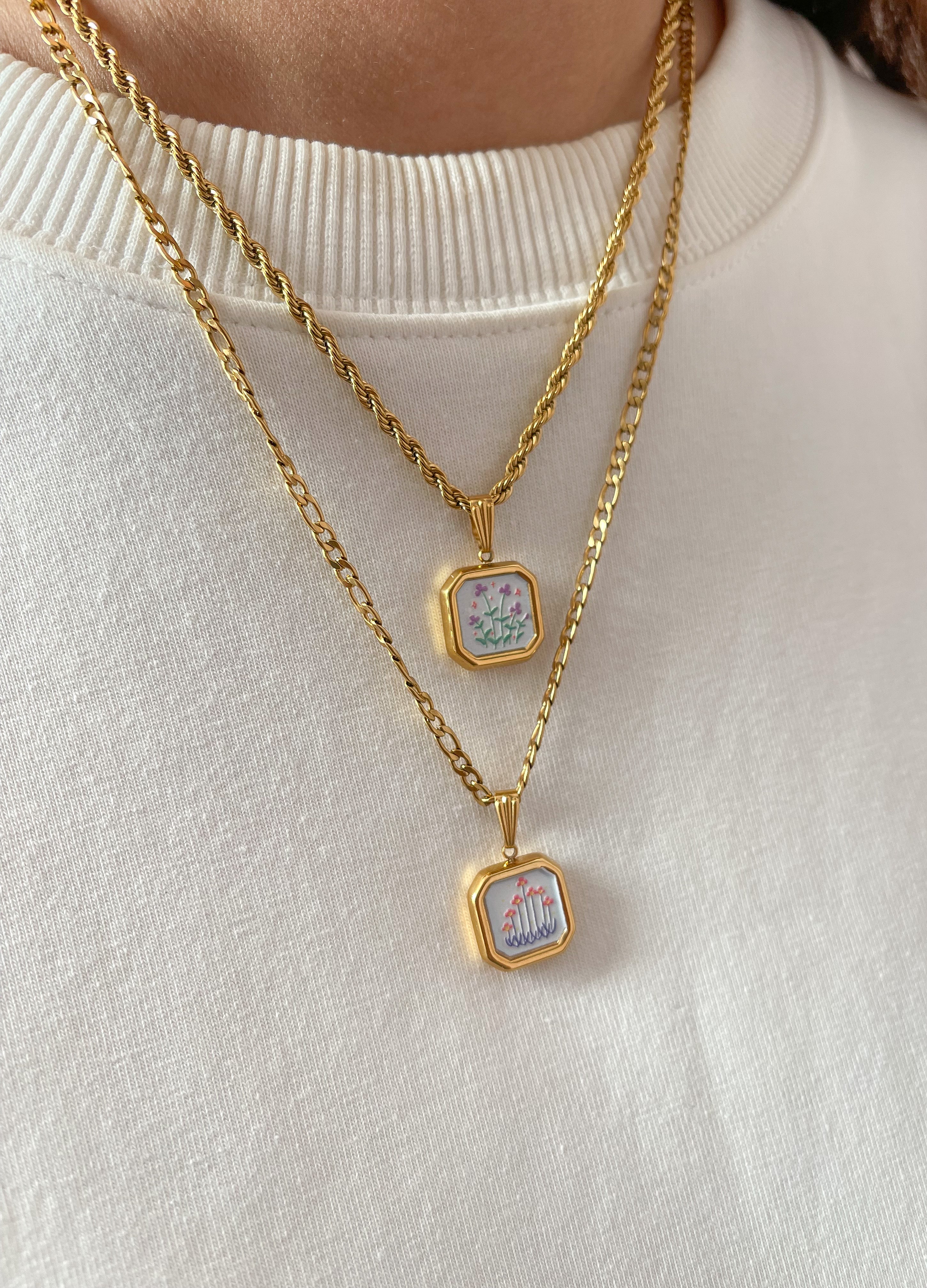 Collana Quadro Di Fiori