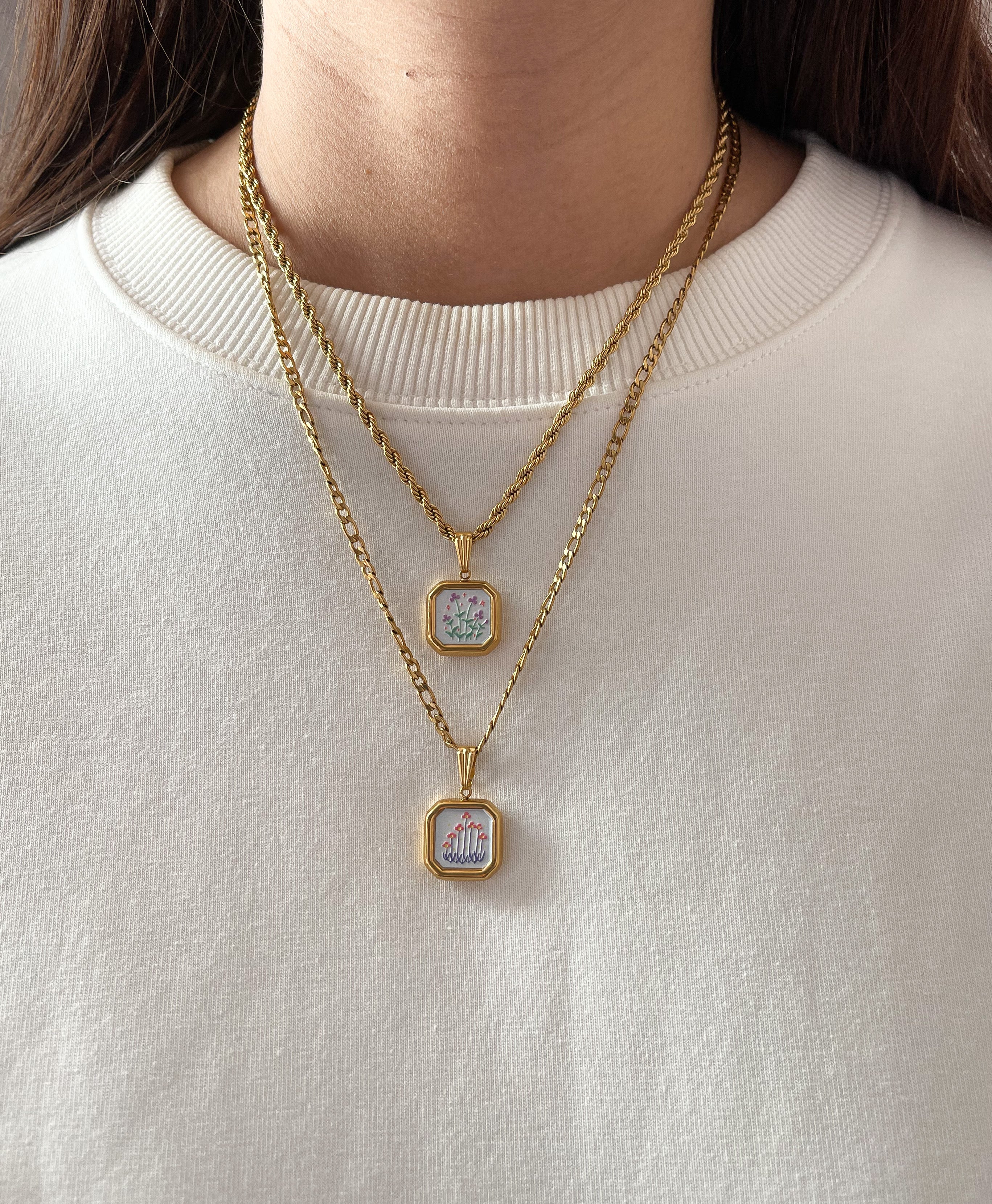 Collana Quadro Di Fiori