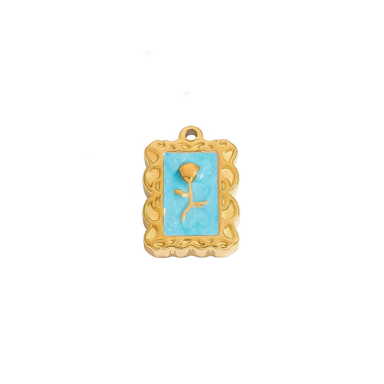 Ciondolo Rosa Dipinta - Apparel & Accessories > Jewelry > Charms & Pendants - Genesi Gioielli