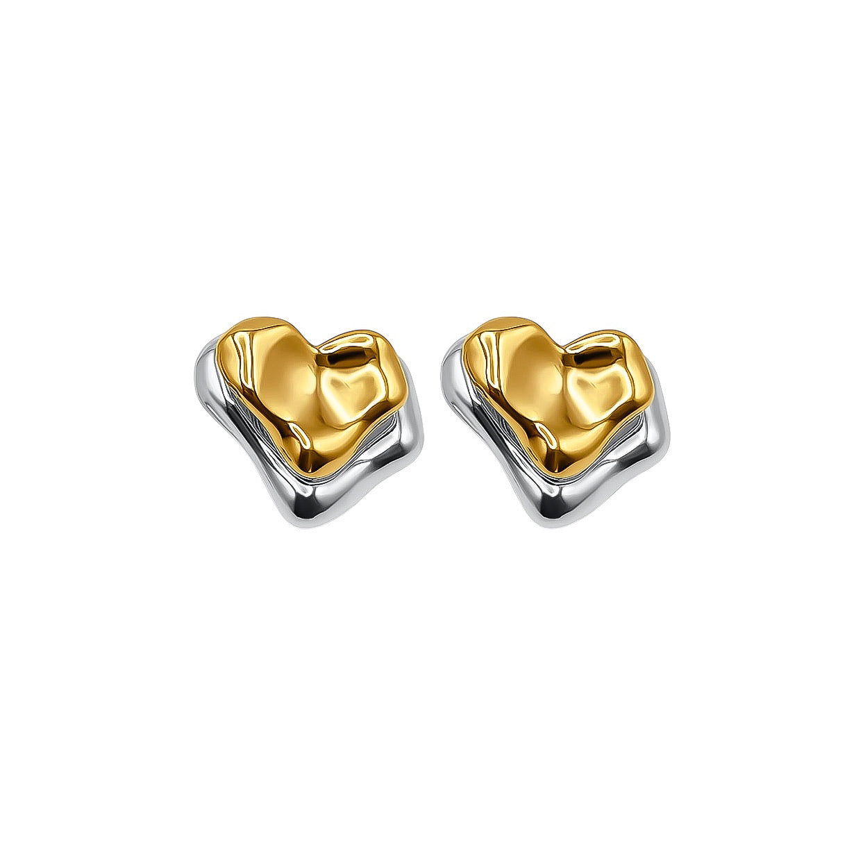 Orecchini Cuore Bicolor