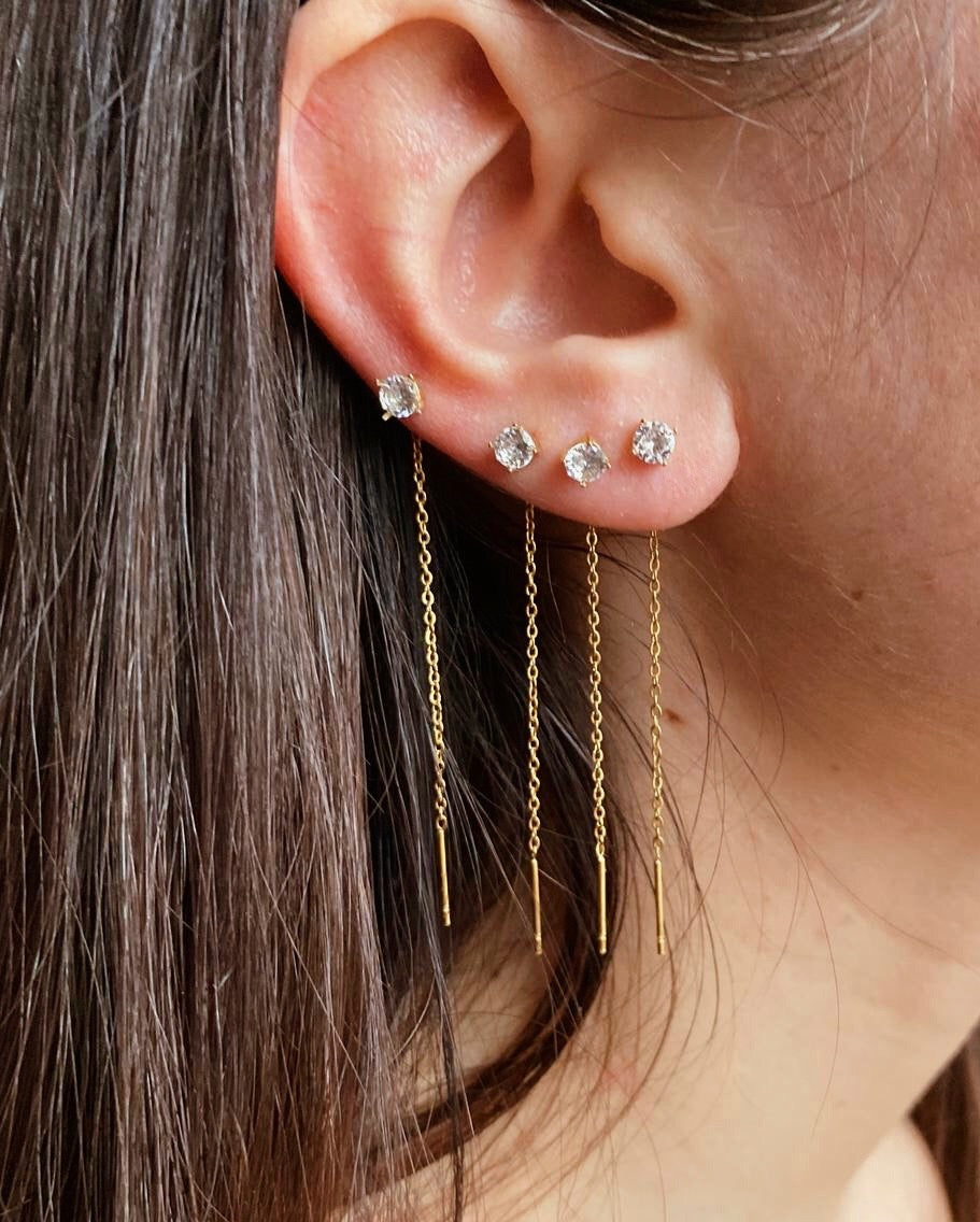 Orecchini Saliscendi Punto Luce - Apparel & Accessories > Jewelry > Earrings - Genesi Gioielli