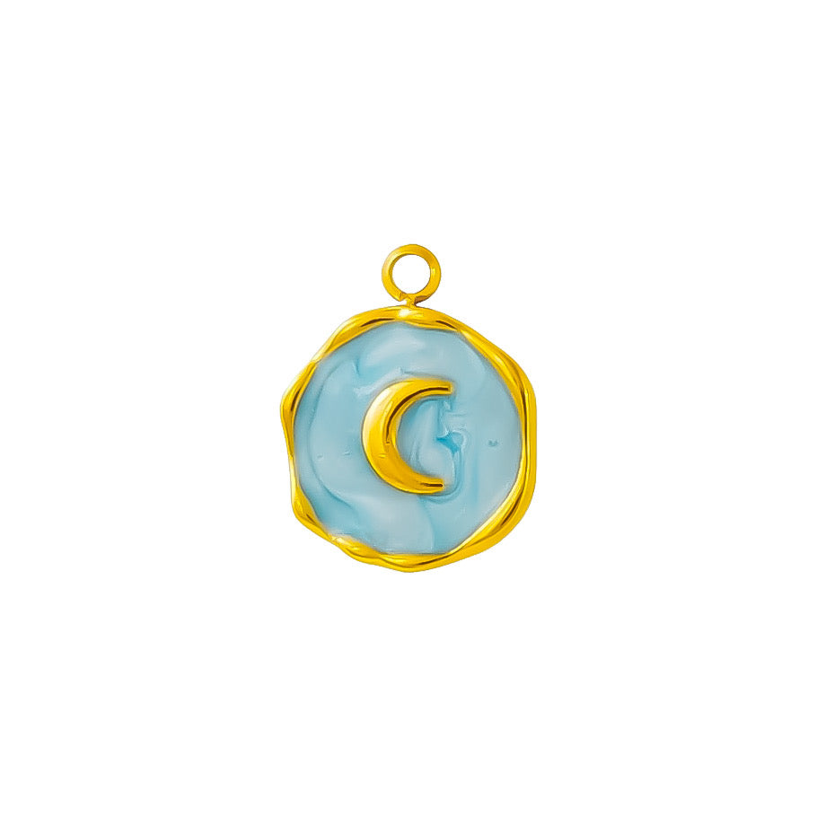 Ciondolo Medaglietta Luna Azzurra