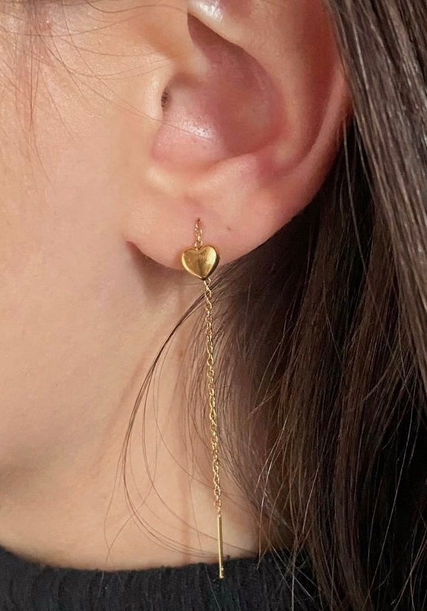 Orecchini Saliscendi Cuore mini - Apparel & Accessories > Jewelry > Earrings - Genesi Gioielli