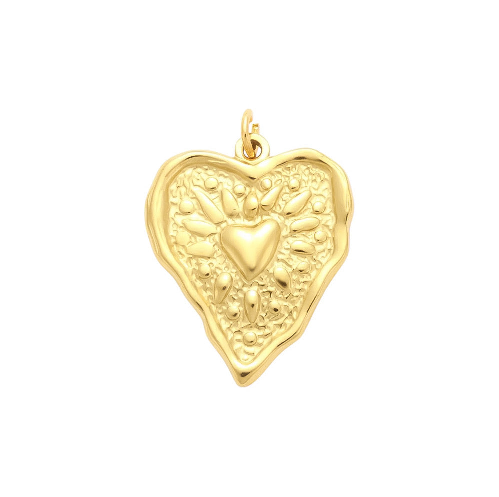 Ciondolo Cuore Scolpito - Apparel & Accessories > Jewelry > Charms & Pendants - Genesi Gioielli
