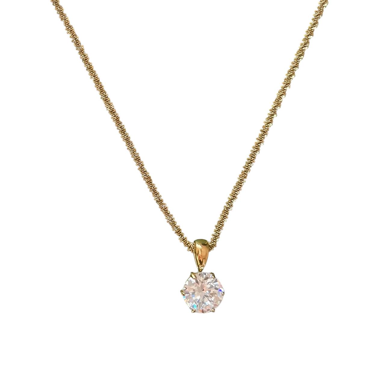 Collana Solitario Gold or Silver