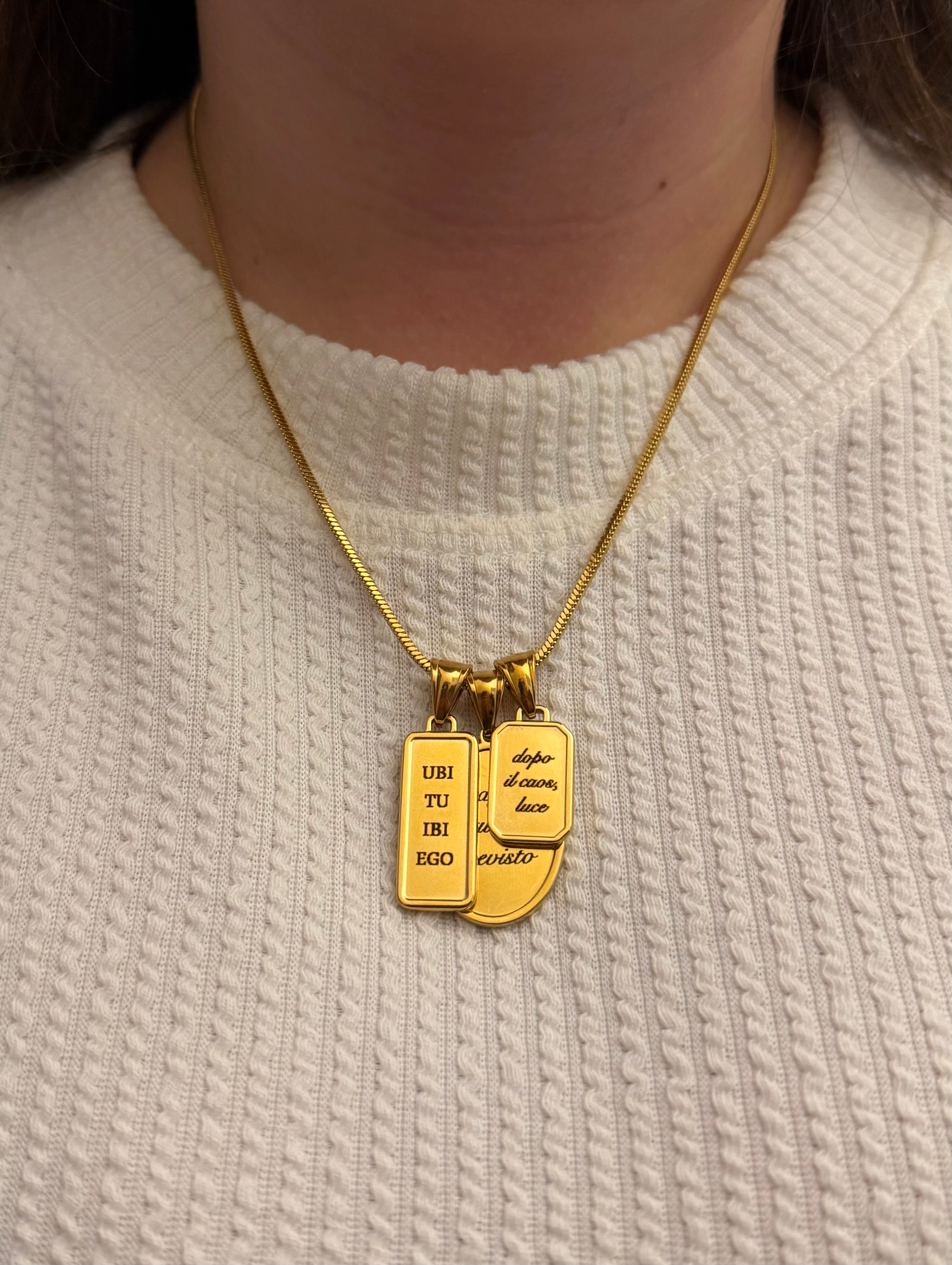 Ciondolo rettangolare vintage personalizzabile