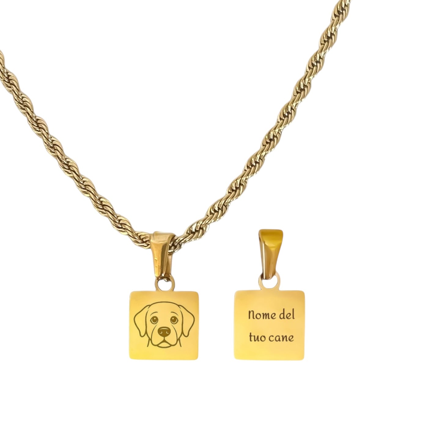 JewelryWe Collana Militare da Uomo con Pendente Personalizzata DIY Colore Nero/Argento/Oro, Collana per Cani