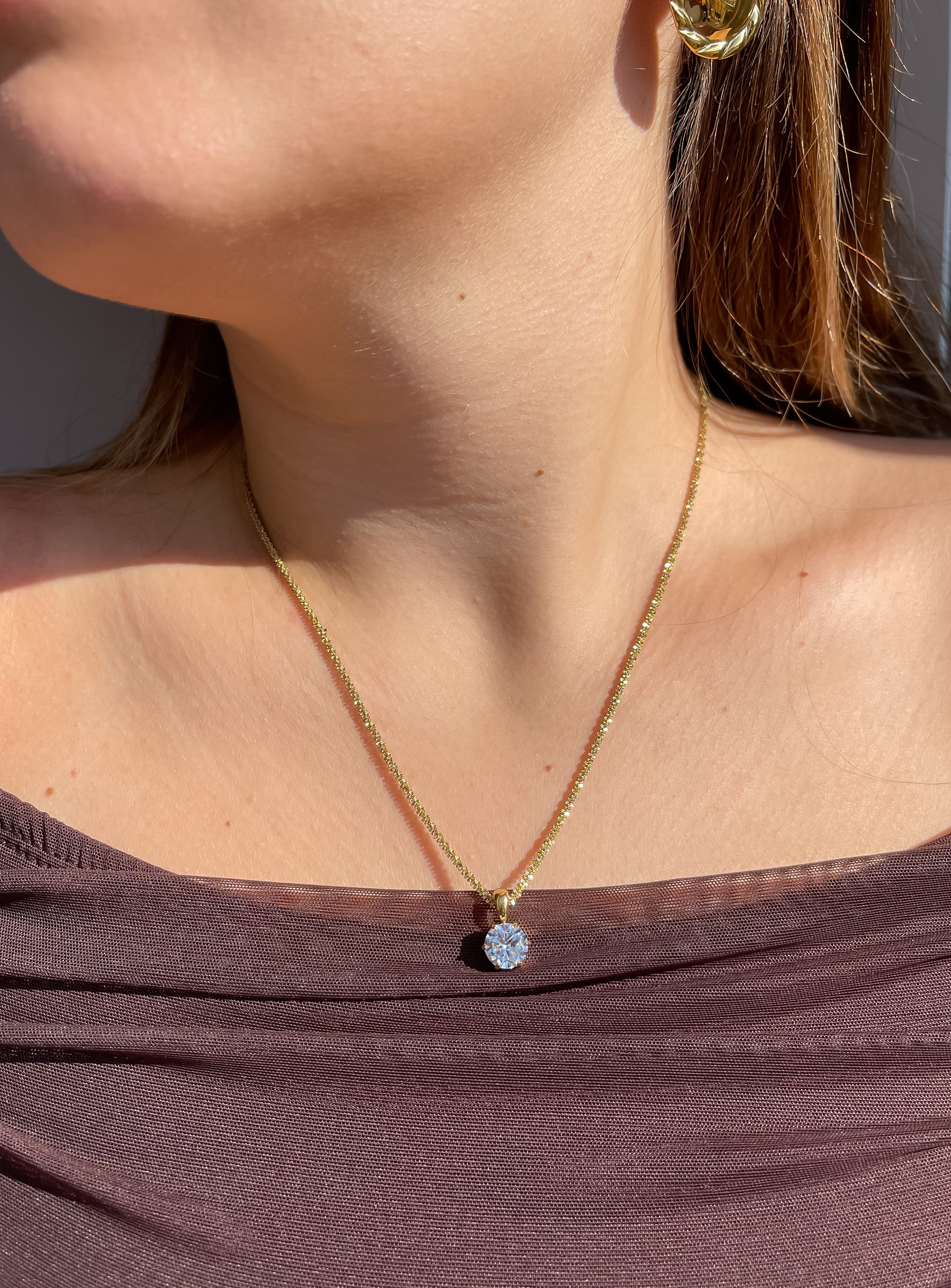 Collana Solitario Gold or Silver