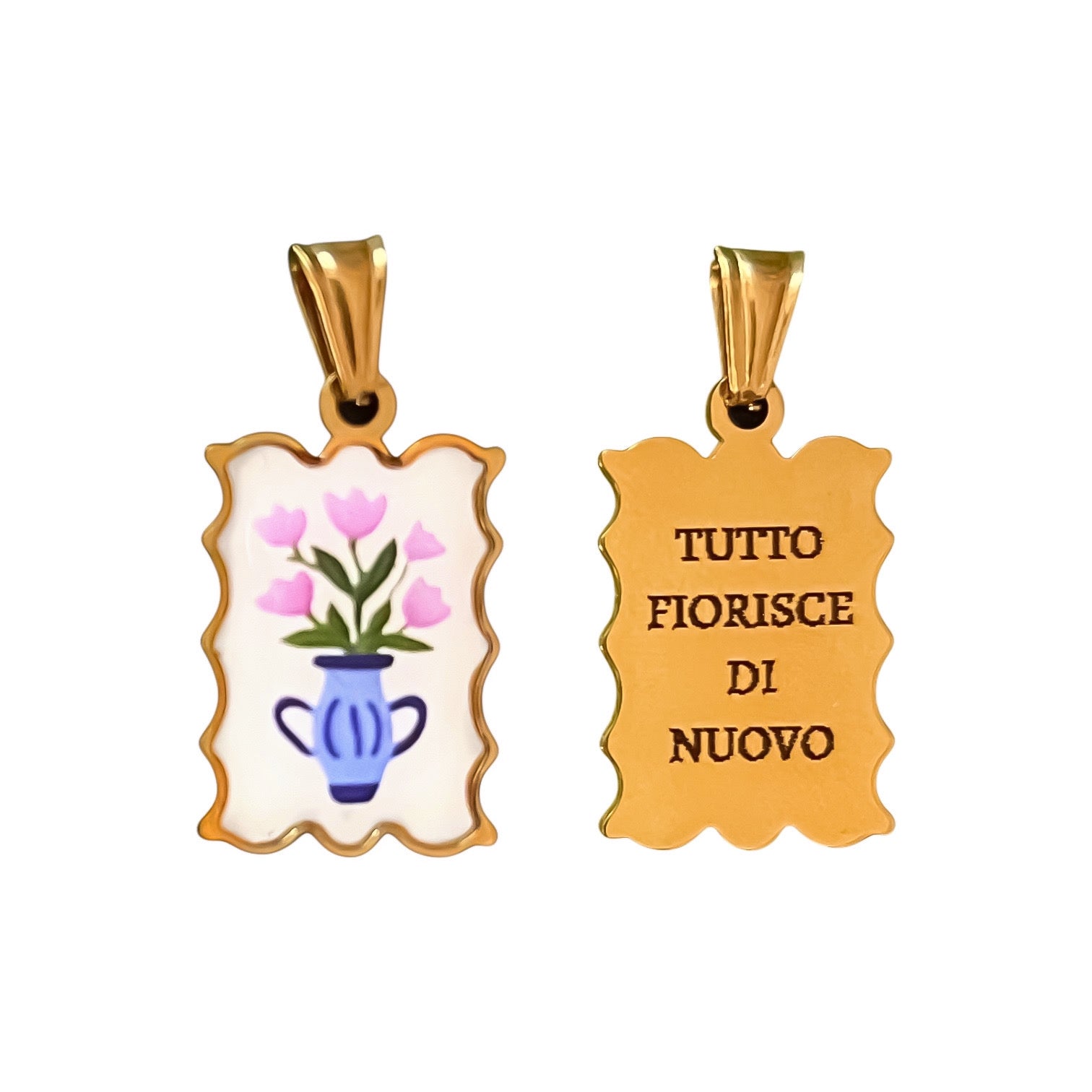 Ciondolo Tutto fiorisce di nuovo double face