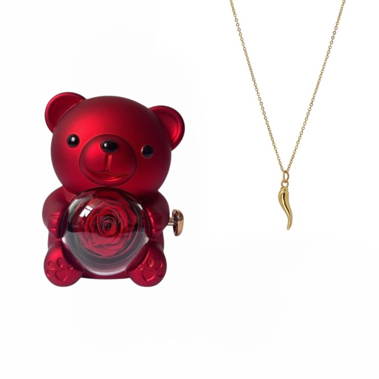 Portagioie Teddy luxury + collana Cornicello