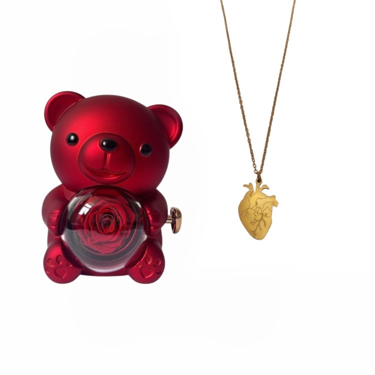 Portagioie Teddy luxury + collana Cuore anatomico