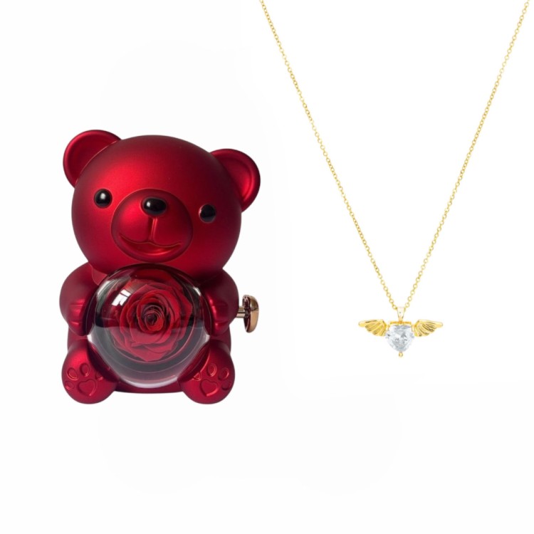 Portagioie Teddy luxury + collana Baby Angel