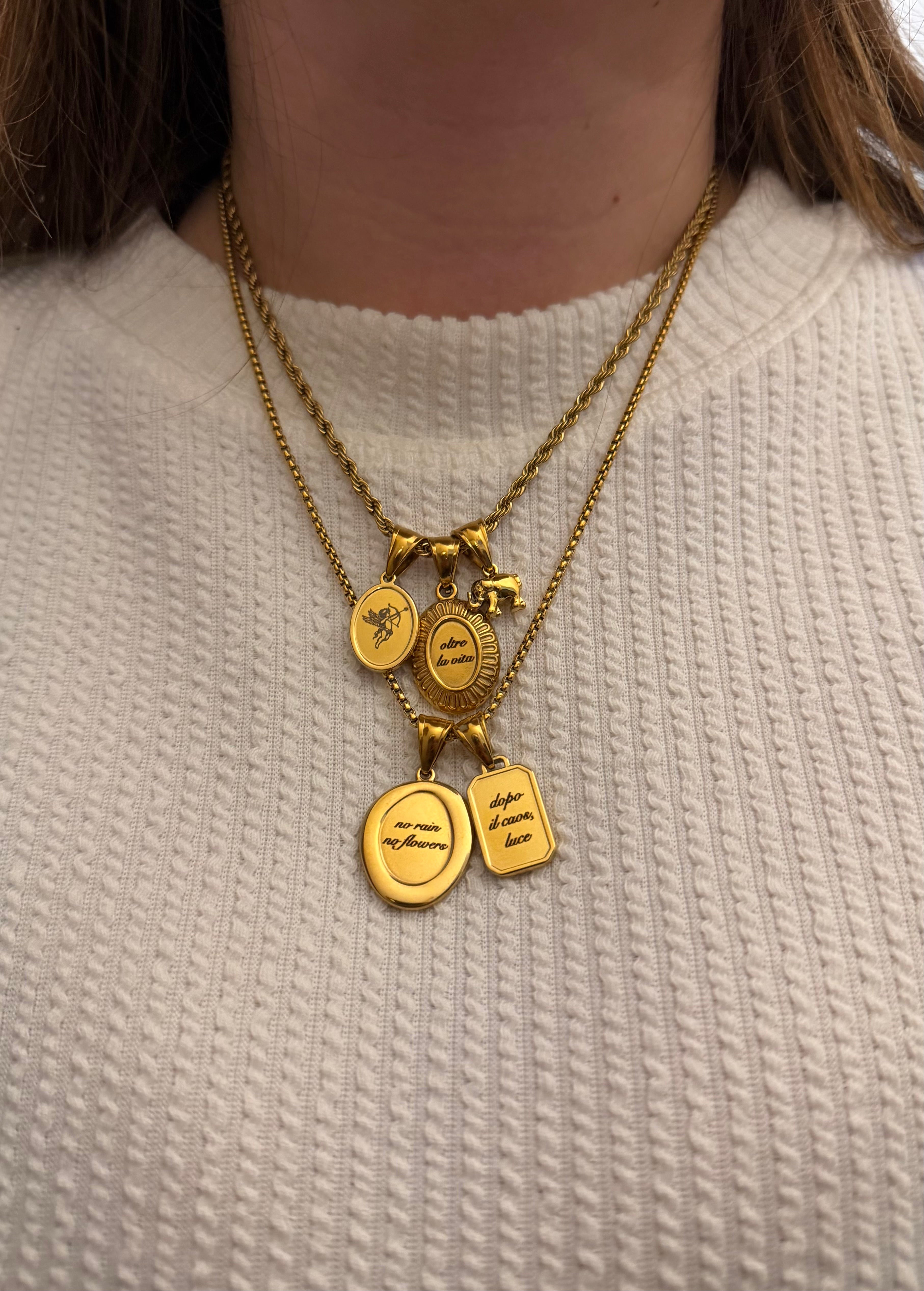 Ciondolo No Rain No Flowers