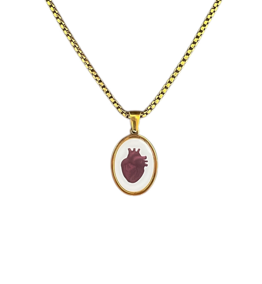 Collana Targhetta Cuore Anatomico